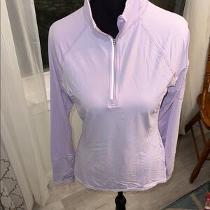 Bloq uv sun protection long sleeve quarter zip beach, pool, sunblock lavender